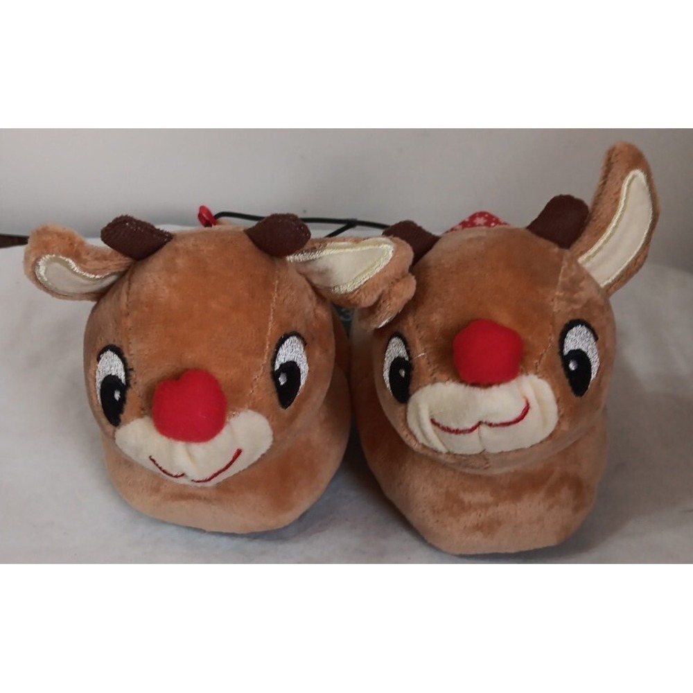 Toddler Christmas Slippers Sz 3 Rudolph the‎ Red Nosed Reindeer Holiday Gift